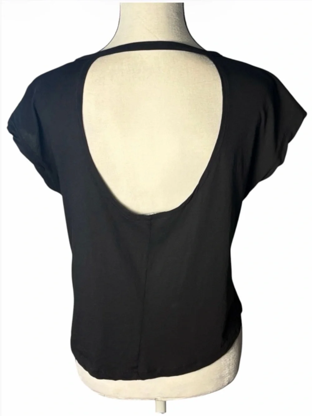 Funky Buddha Cropped Open Back Cotton Tee (Size S)